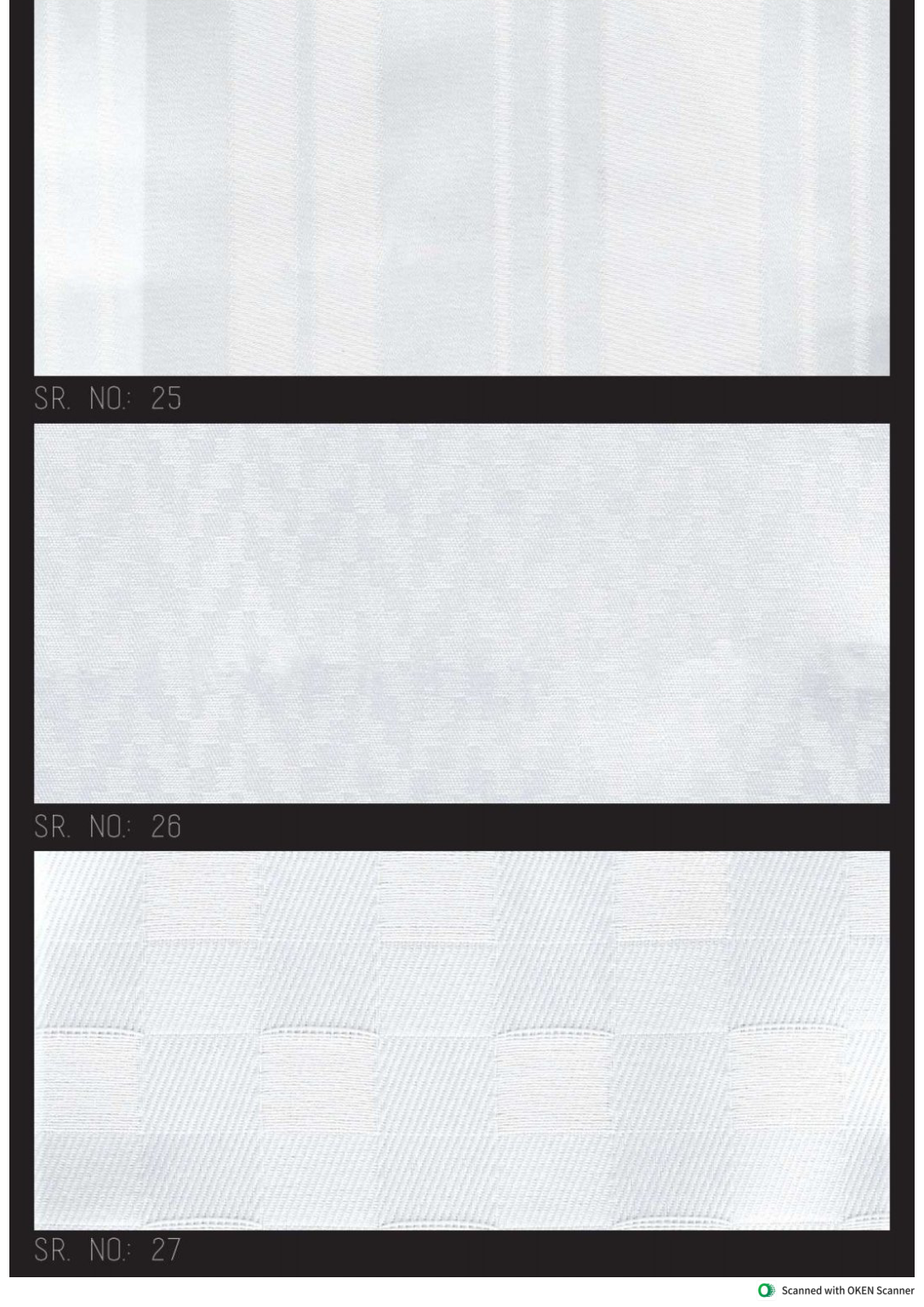 Shower curtain design sheet serial numbers 25 to 27