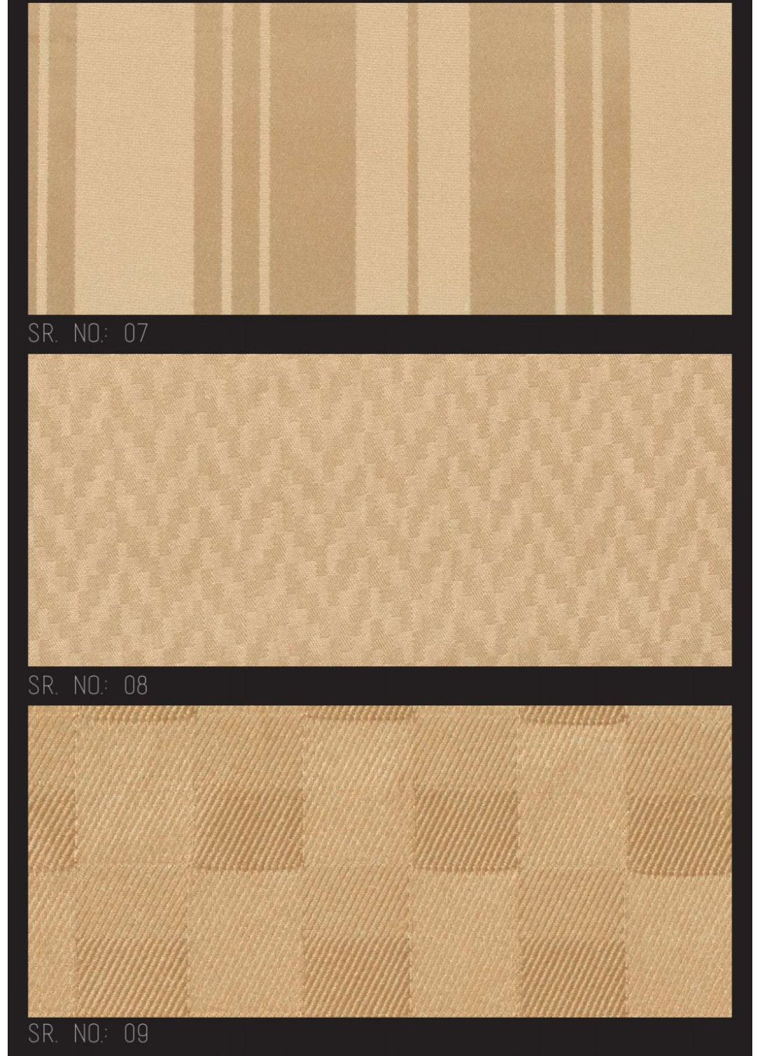 Shower curtain design sheet serial numbers 07 to 09