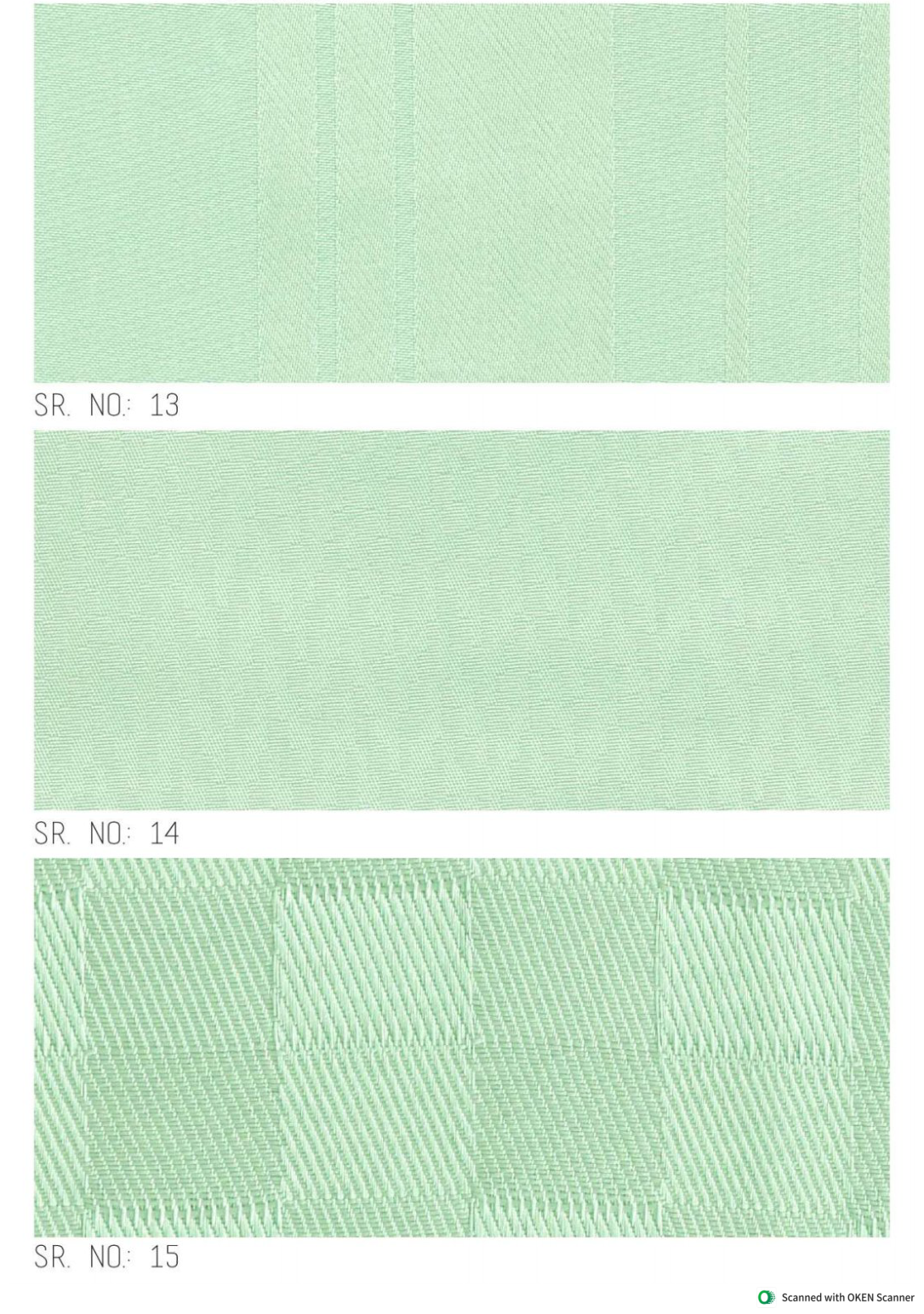 Shower curtain design sheet serial numbers 13 to 15